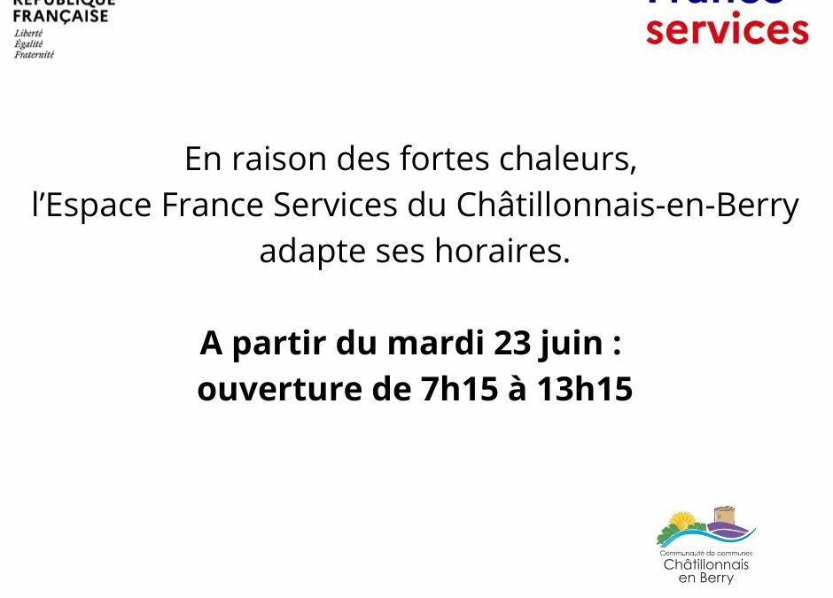 Modifications Horaires France Services